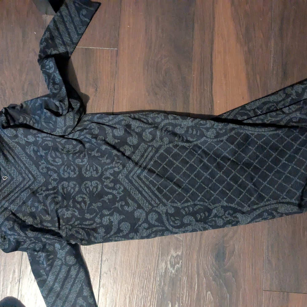 Guess Black and Gray Long Sleeve Dress Body Con
